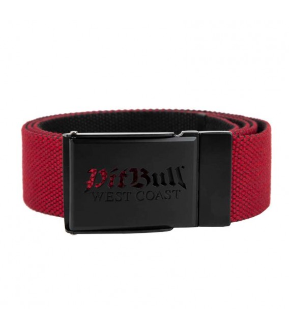 Pasek parciany Pit Bull model Old Logo czerwono czarny