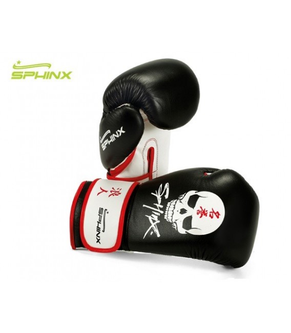 Rękawice bokserskie marki Sphinx model BlackStorm Skull - czarne