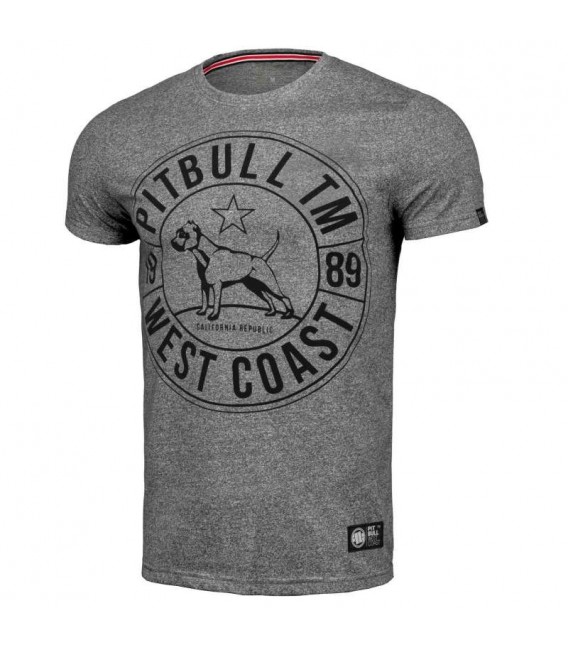 Koszulka Pit Bull Custom Fit Circle Dog kolor grey melange