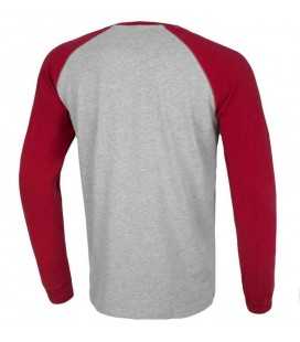 Koszulka Pit Bull Longsleeve Reglan Small Logo kolor szaro czerwony