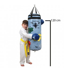Worek bokserski dla dzieci o wymiarach 90x30 cm i wadze 17 kg.