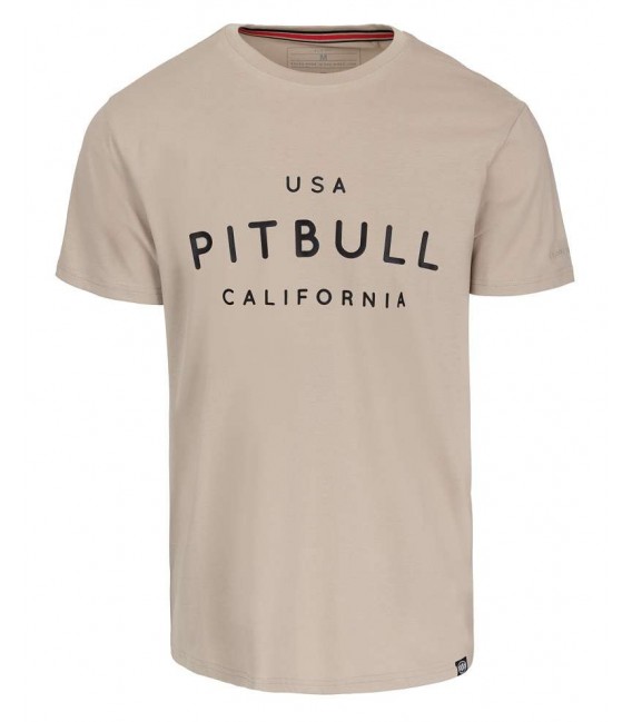 Koszulka Pit Bull model USA CAL slim fit beżowa