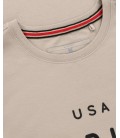 Koszulka Pit Bull model USA CAL slim fit beżowa