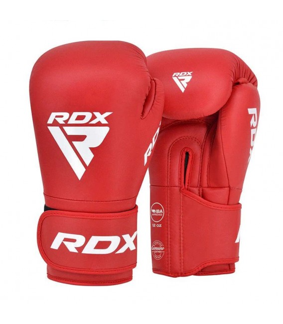 Rękawice bokserskie RDX z aprobatą IBA do zawodów amatorskich czerwone