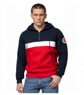 Bluza z kapturem Pit Bull model Gibson granatowo czerwona