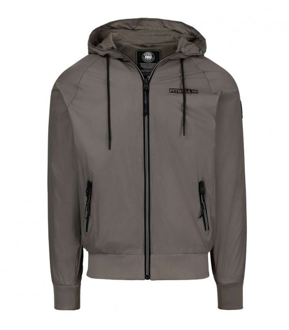 Kurtka Pit Bull model Athletic Logo beżowo-szara