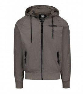 Kurtka Pit Bull model Athletic Logo beżowo-szara