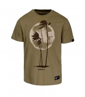 Koszulka Pit Bull model Palms kolor beżowo-szary