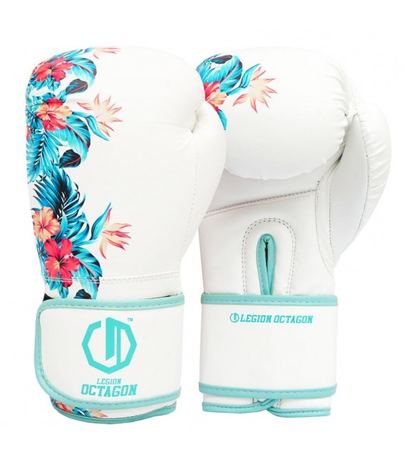 Rękawice bokserskie damskie Legion Octagon Flower white/sea green