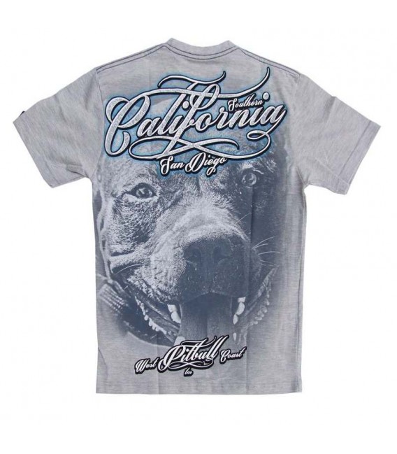 Koszulka Pit Bull West Coast model California Dog szara melanż