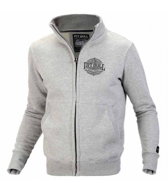 Bluza Pit Bull bez kaptura rozpinana model FAST kolor szary melanż